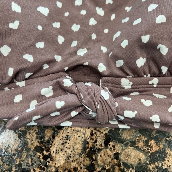 🟤 NWT Time and Tru 🟤 Swimsuit Top Mocha Color Size Small 4-6 - Picture 3 of 8